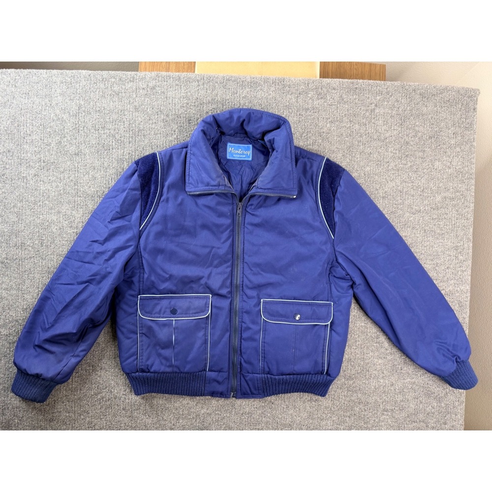Vintage Monterey Outerwear Jacket Mens Large Blue Zip Up Insulated Workwear Y2K
